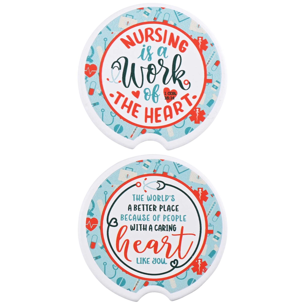 CC-63 Car Coaster Nursing Work Of Heart 2pk