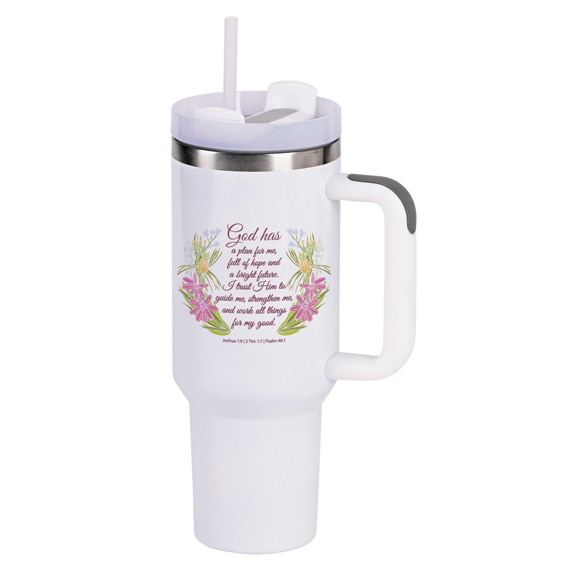 SST40WGL-10 Tumbler Floral God Has A Plan 40 Oz