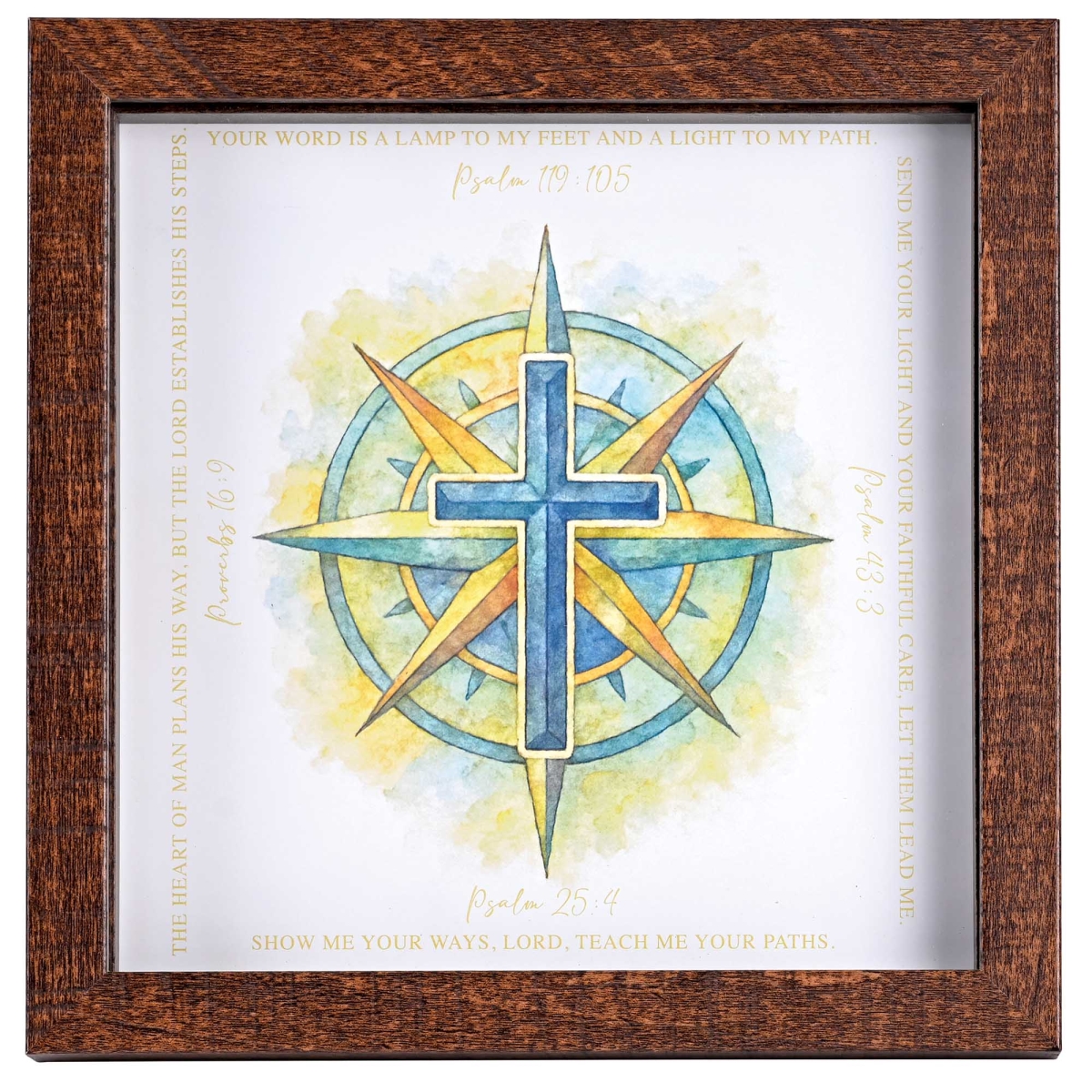 FRMWDBW-88-1 Framed Art Blue Cross Your Word A Lamp