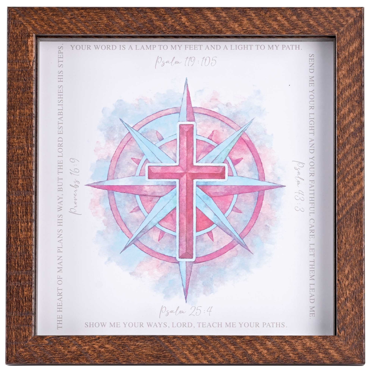 FRMWDBW-88-2 Framed Art Pink Cross Your Word A Lamp