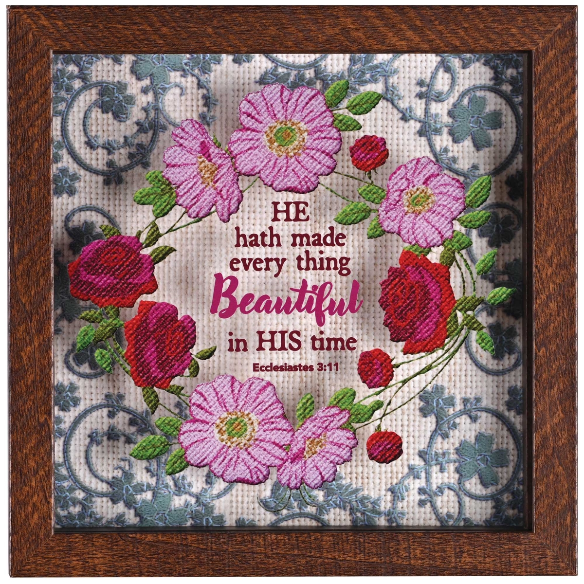 FRMWDBW-88-3 Framed Art He Hath Made Every Thing 8x8