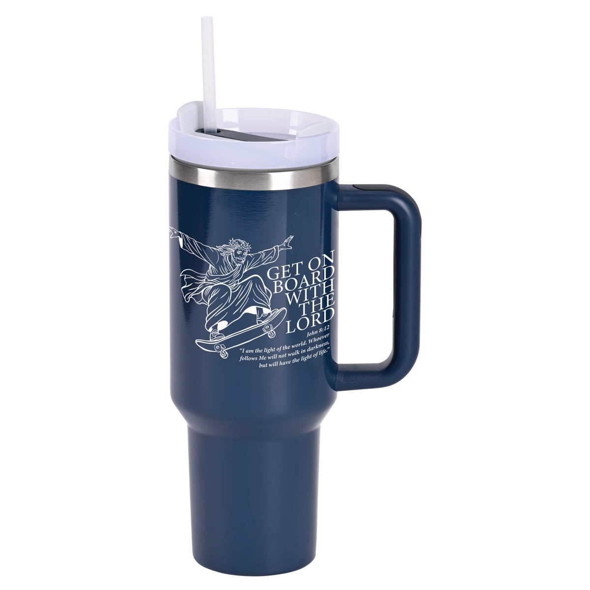 SST40NAV-1 Tumbler Get On Board With Jesus 40 Oz