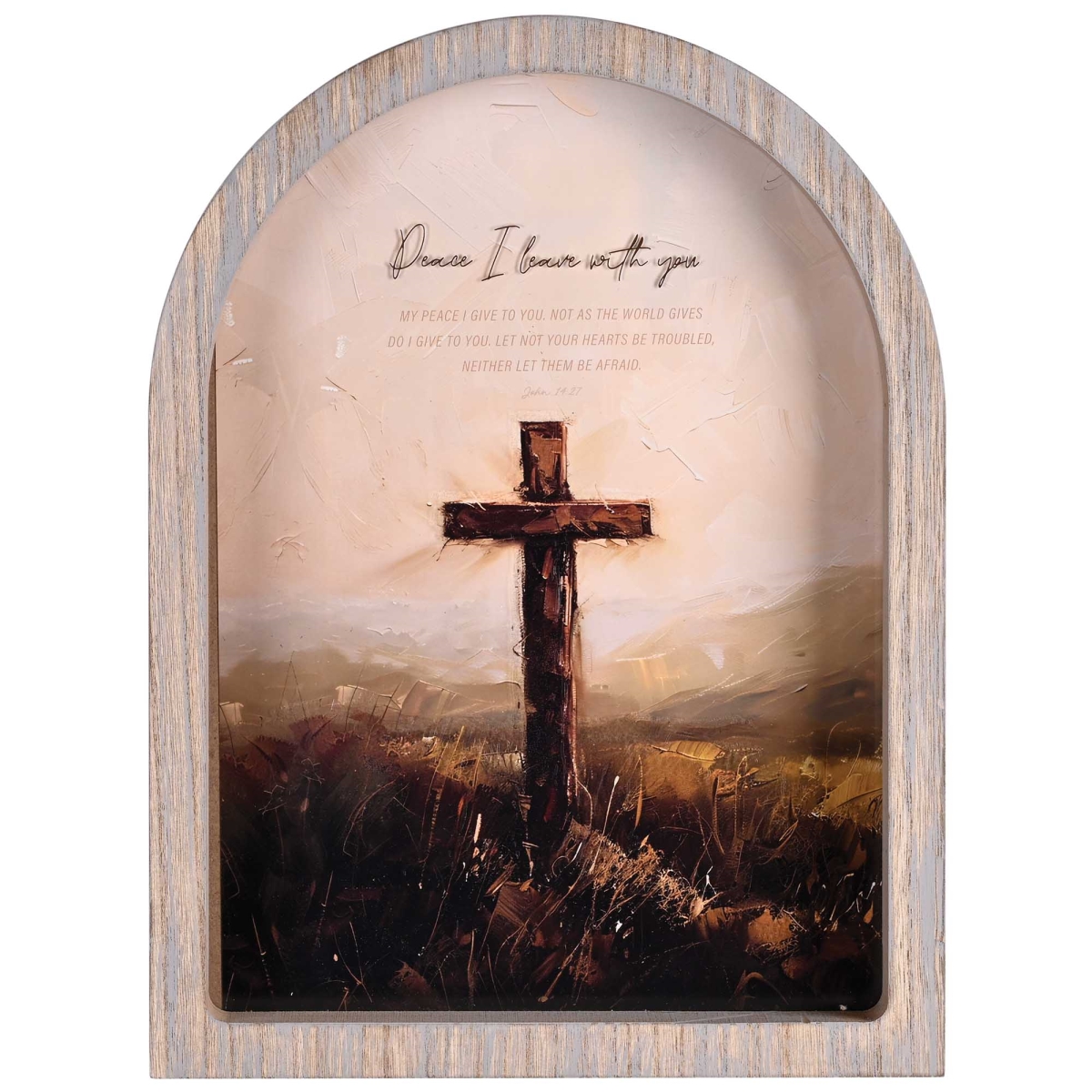 FRMA105 Framed Arch Cross Peace I Leave 11X15