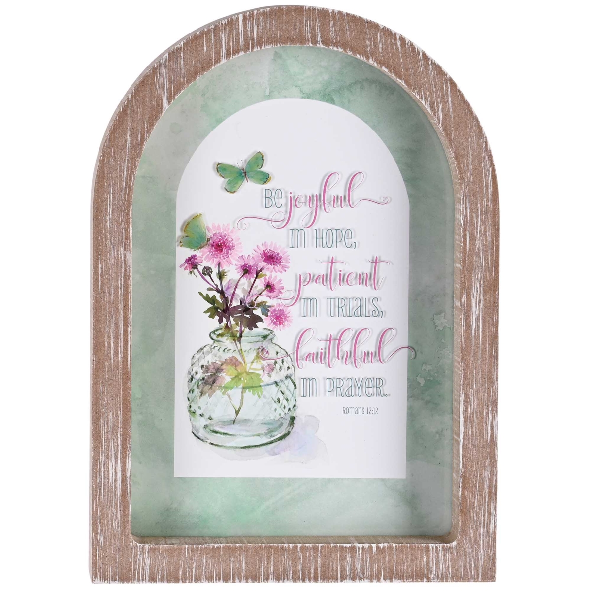 FRMA214 Framed Arch Floral Joyful In Hope 9X13