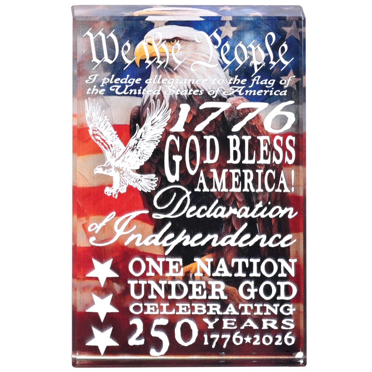 TTPLQG-3017 Tabletop Glass Eagle We The People 2.5X4