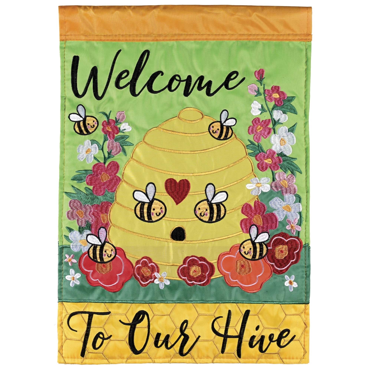 M012197 Garden Flag Bee Welcome To Our Hive