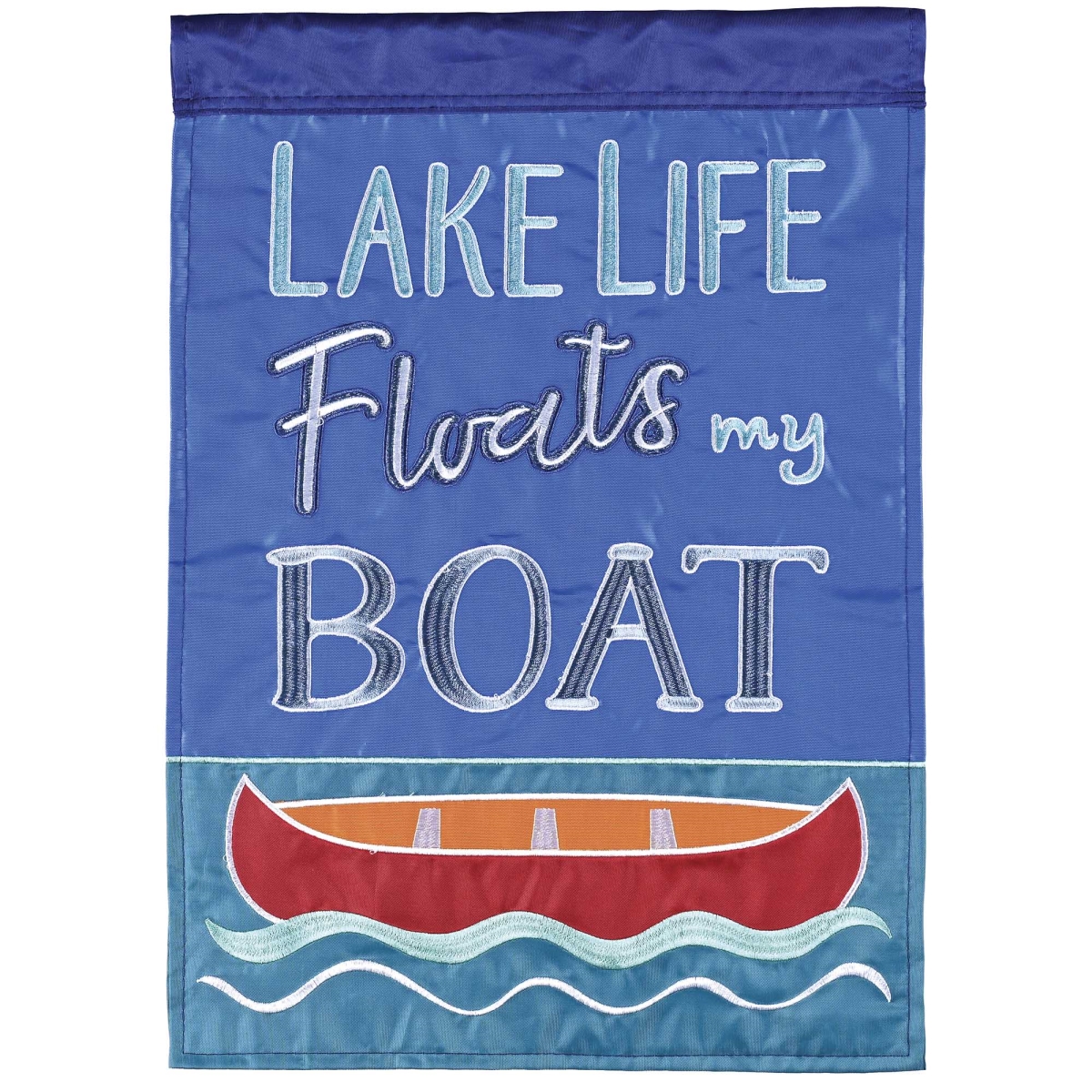 M012185 Garden Flag Lakelife Floats By Boat