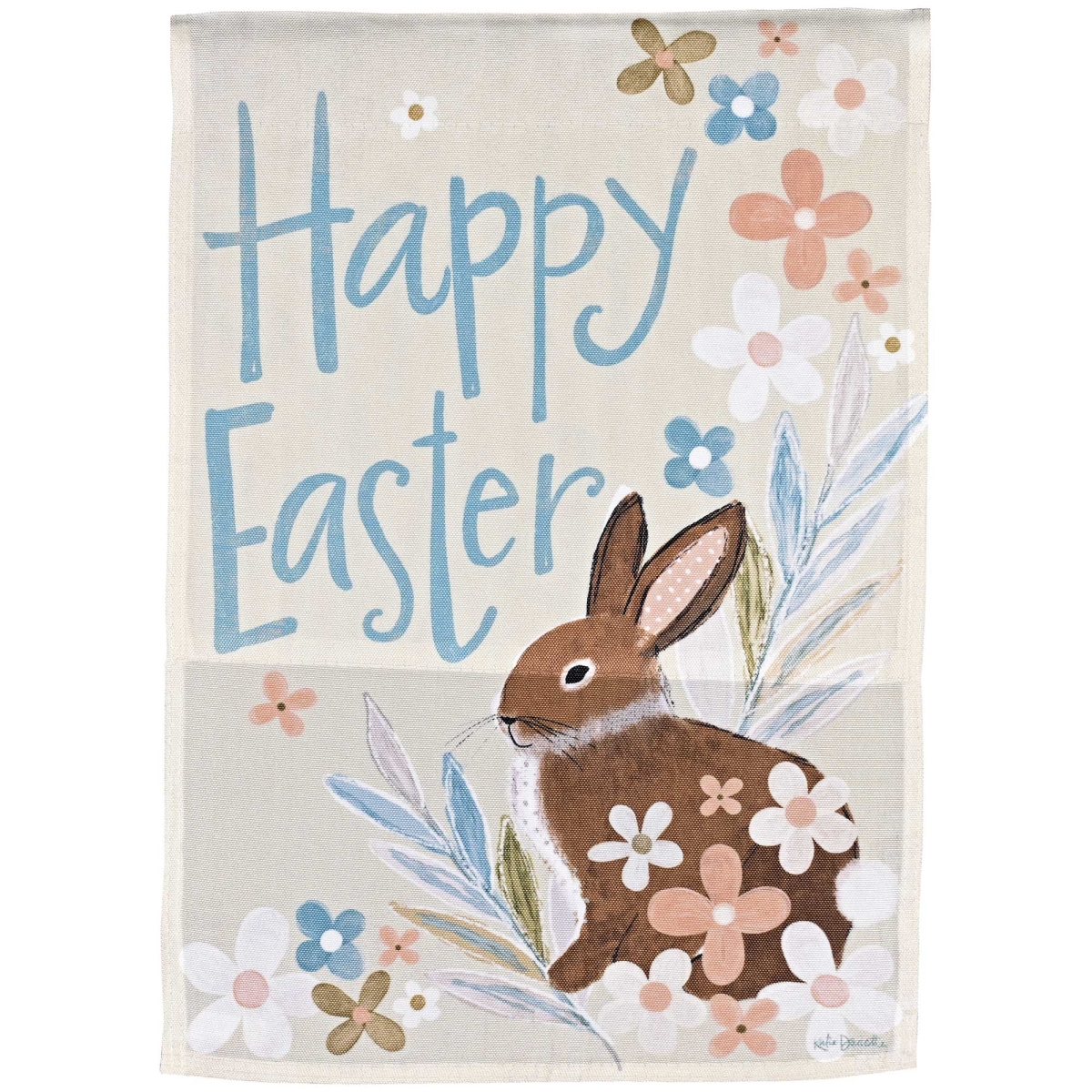 M080352 Garden Print Flag Bunny Happy Easter