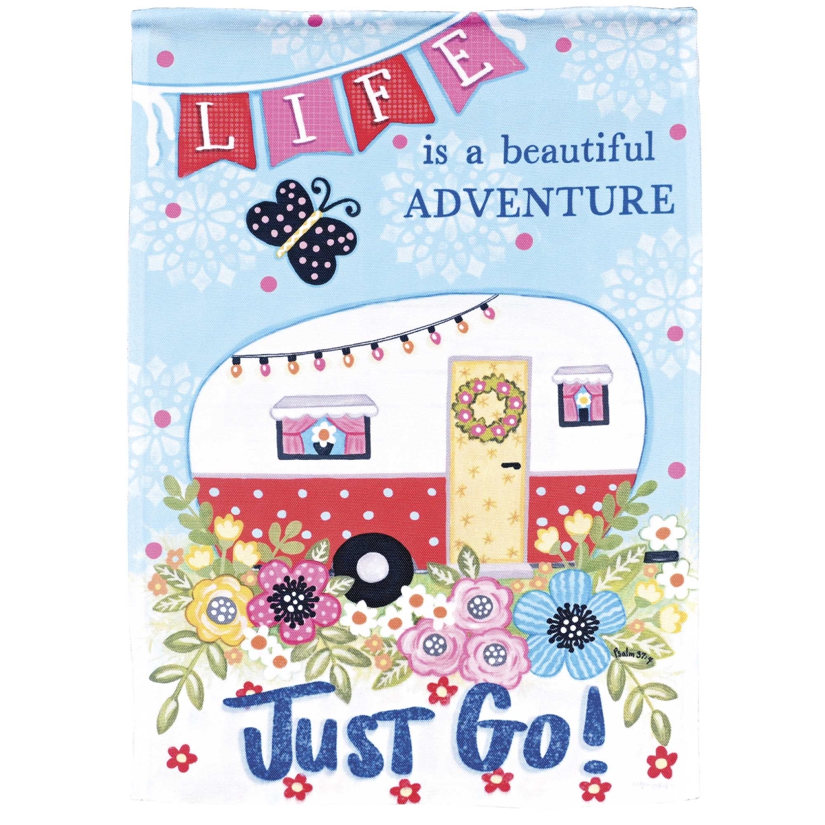 M080360 Garden Flag Camper Life Is A Beautiful