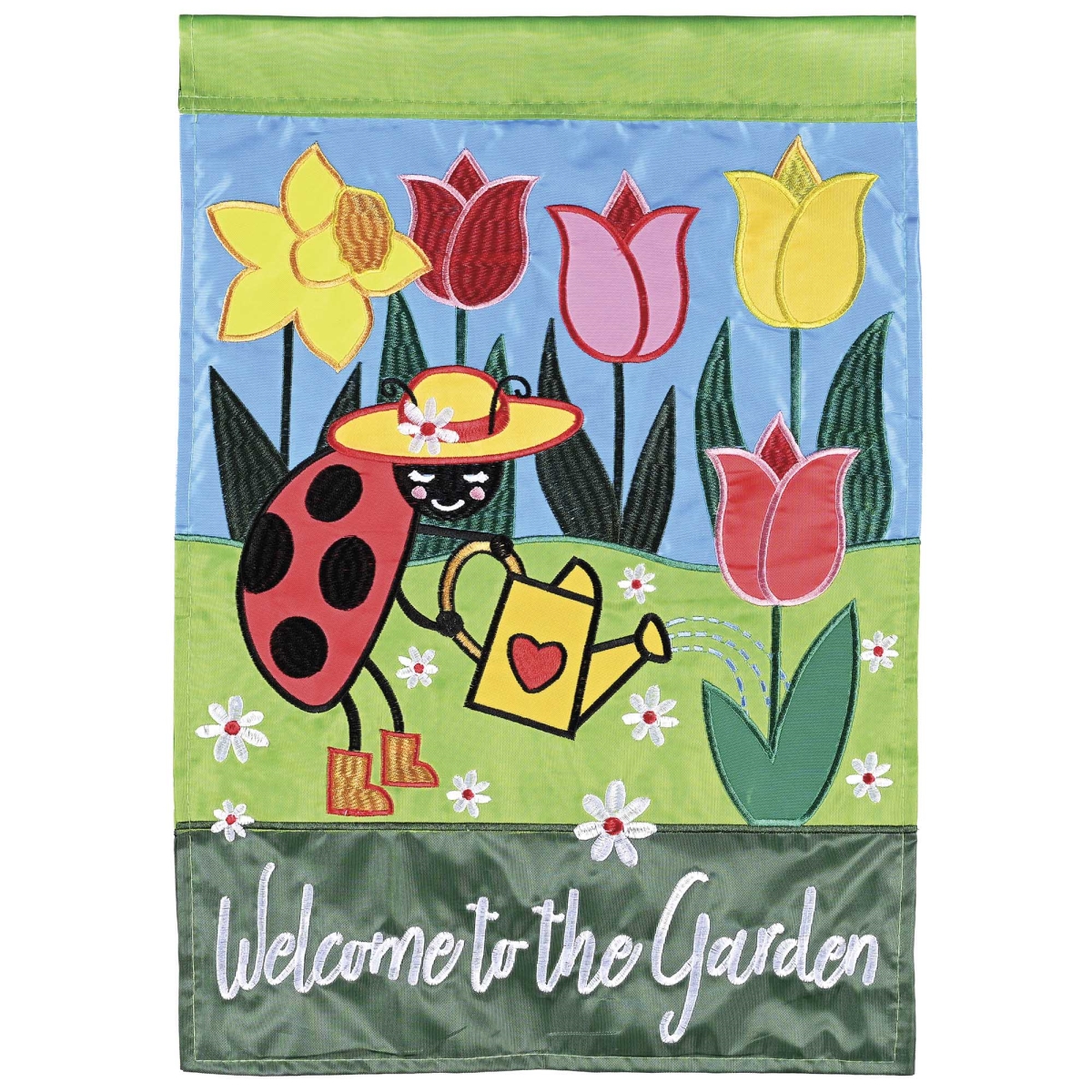 M012198 Garden Flag Lady Bug Welcome To Garden