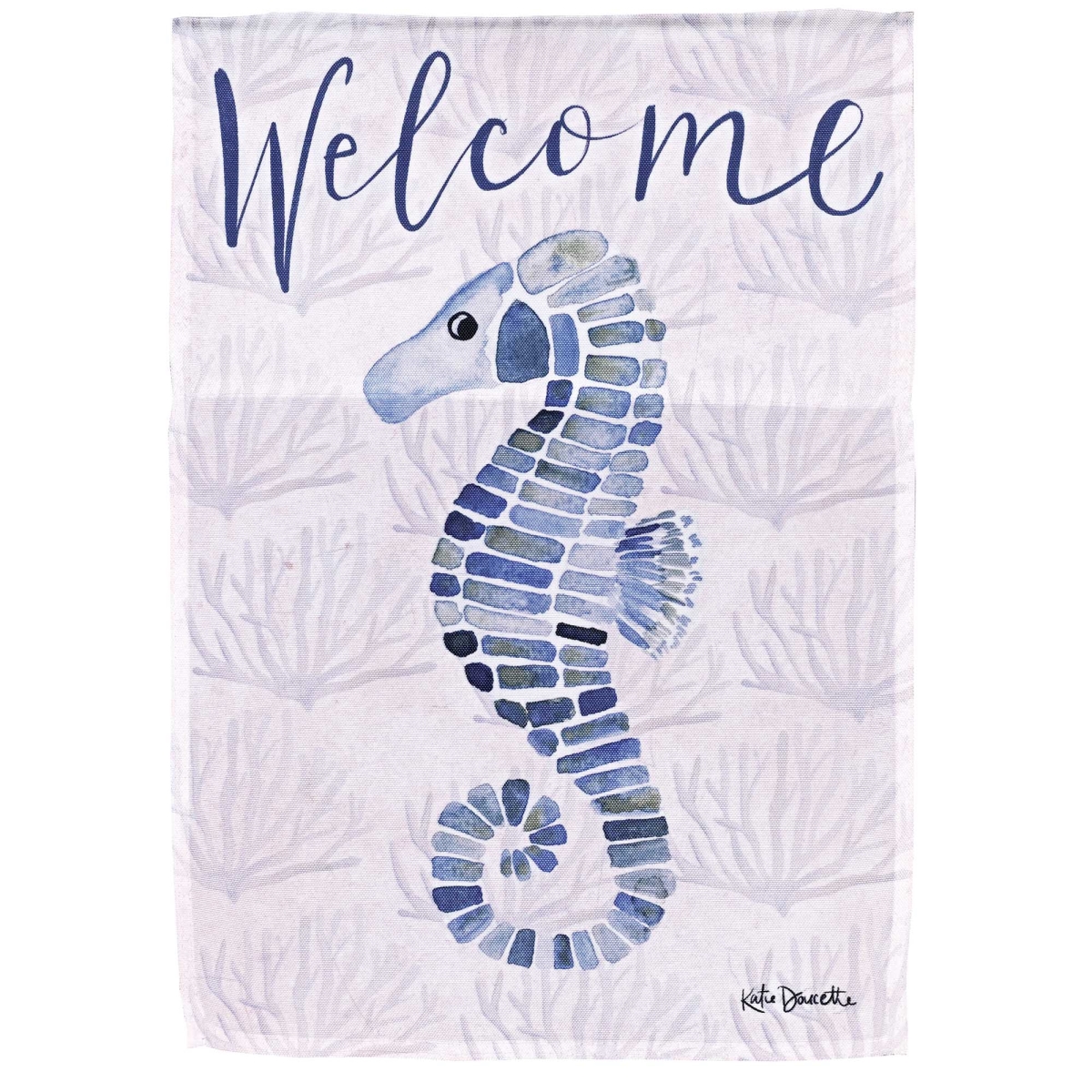 M080363 Garden Flag Seahorse Welcome