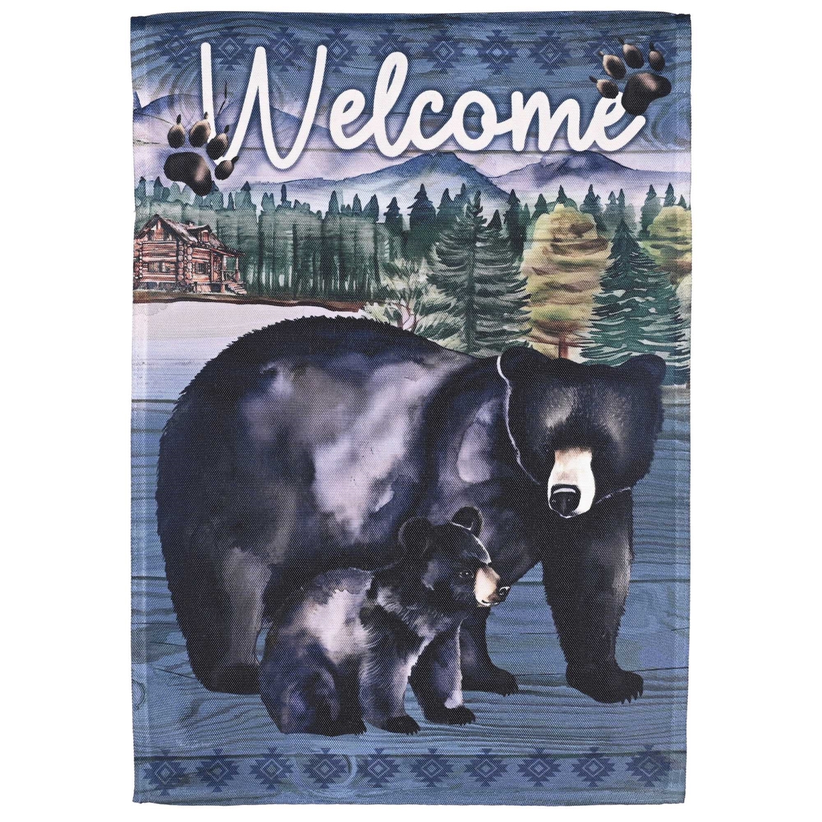 M080359 Garden Flag Welcome Black Bears