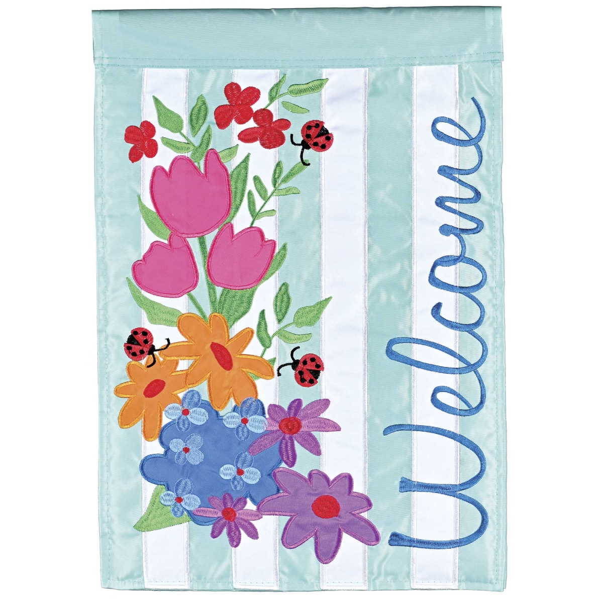 M012196 Garden Flag Welcome Floral