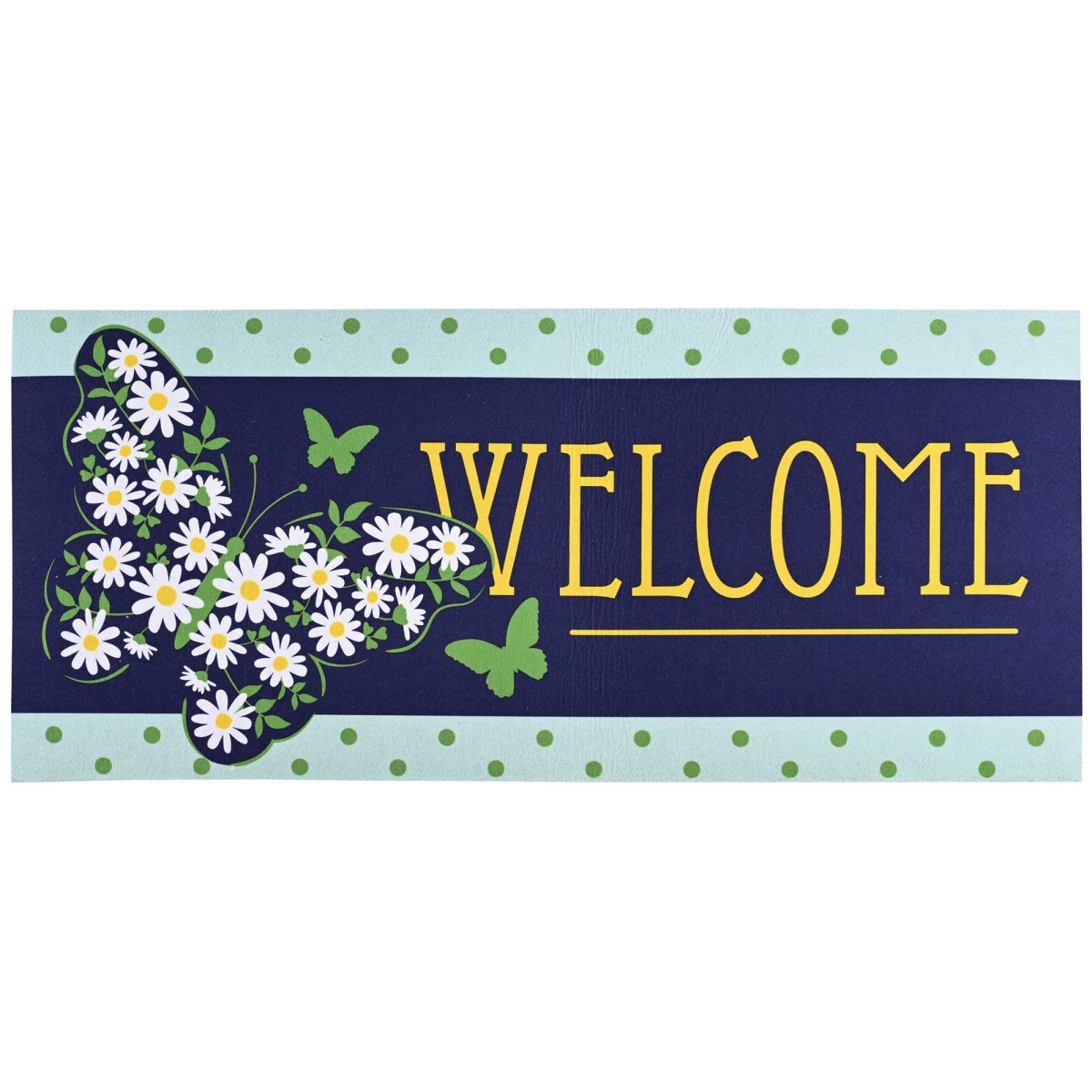 DM012173 Doormat Insert Welcome Floral Butterfly