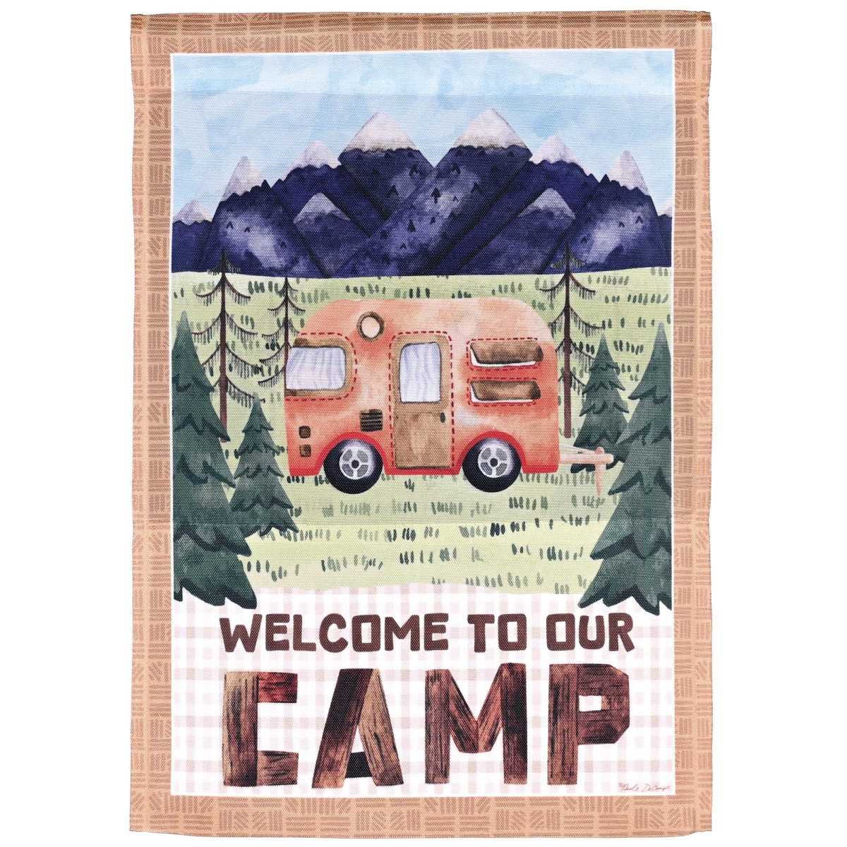 M080361 Garden Flag Welcome To Our Camp