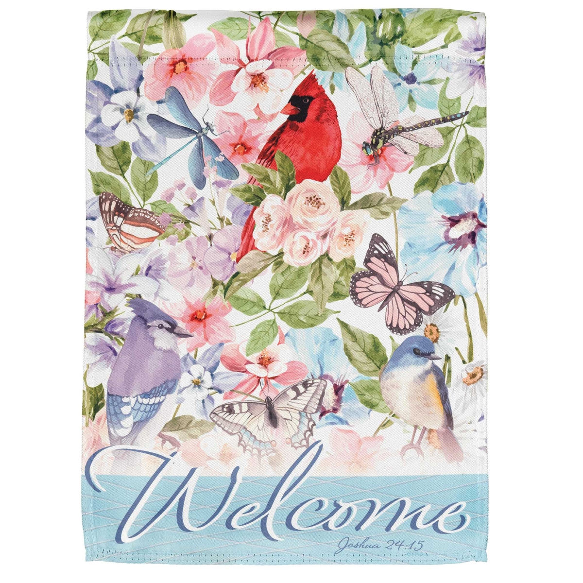 FLAG-3081 House Flag Welcome Birds Polyester