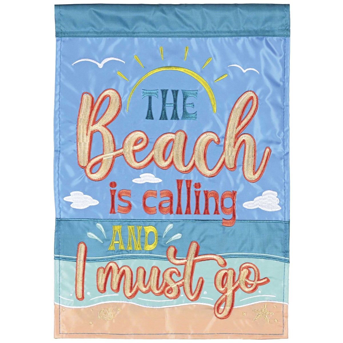 M012181 Garden Flag The Beach Is Calling