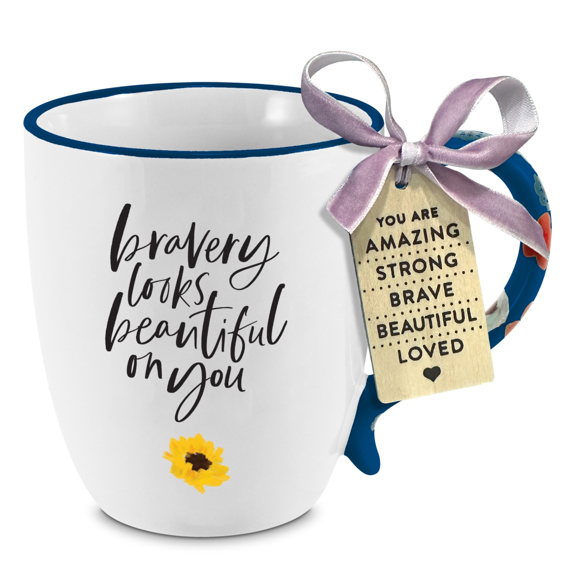 58009 Mug Floral Bravery Looks Beautiful 19Oz