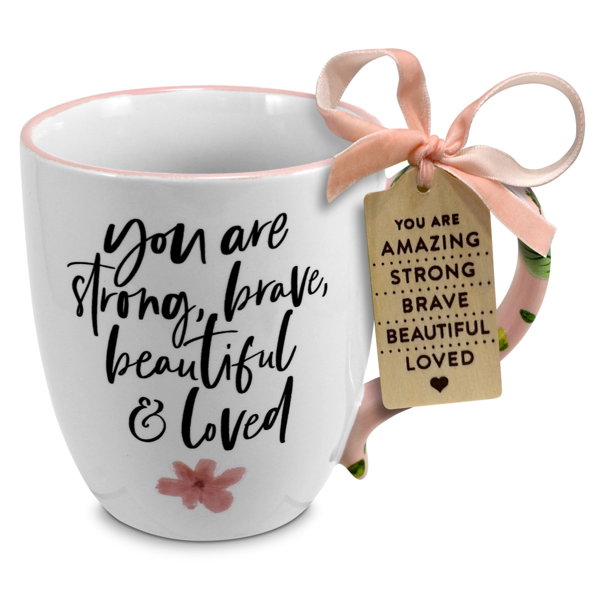 58010 Mug Floral You Are Strong Brave 19Oz