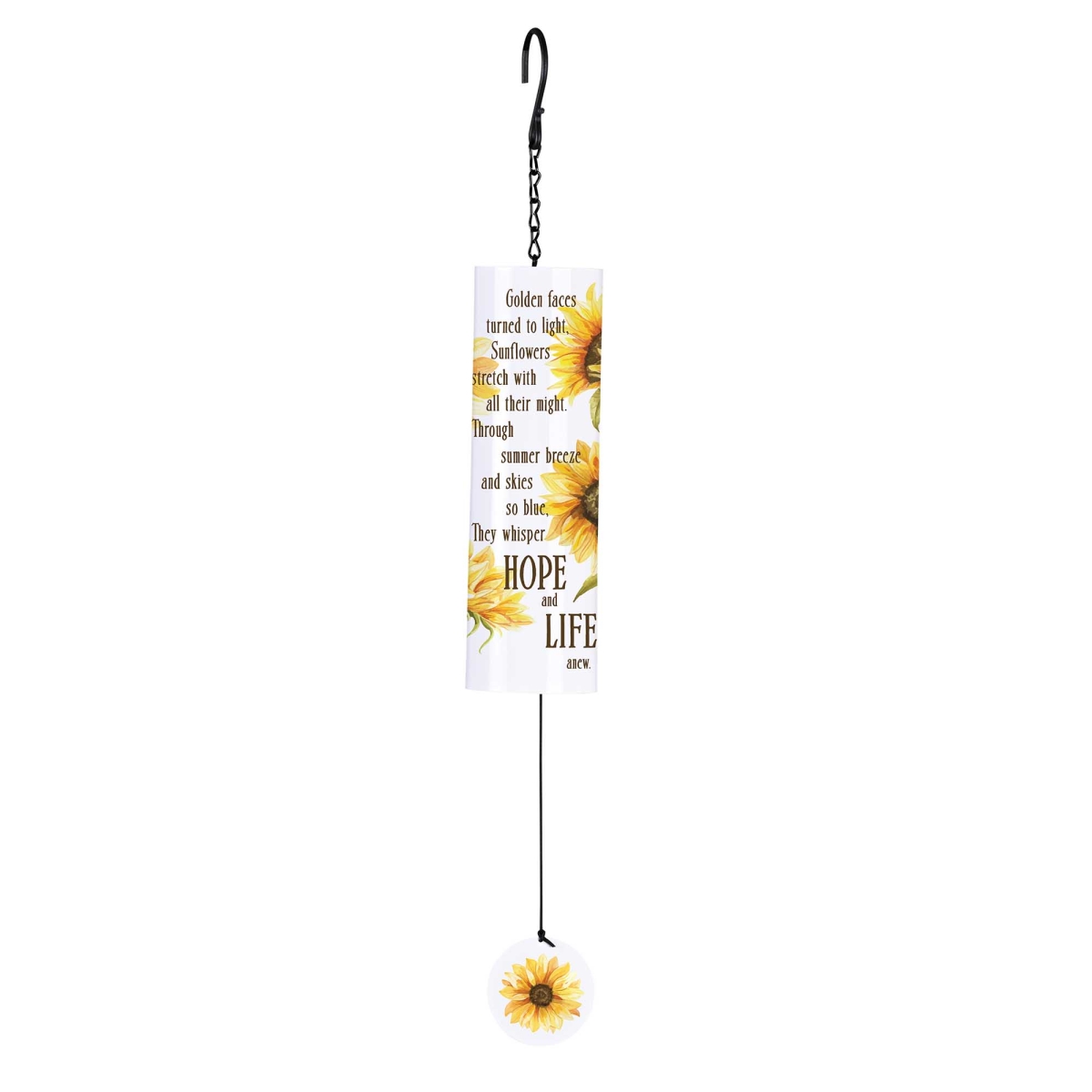 WCA-3W6 Windchime Sunflowers Golden Faces Iron