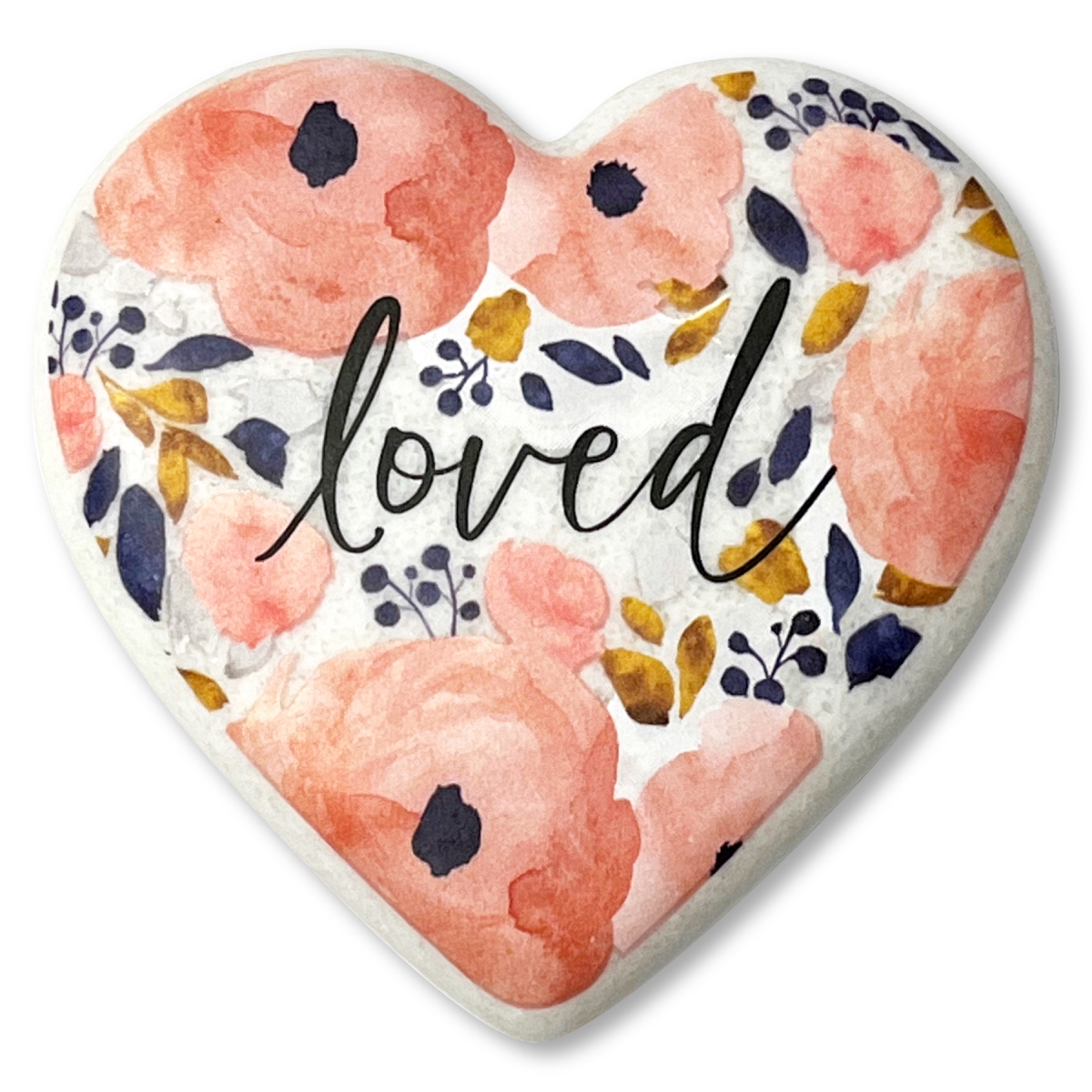 54012 Heart Stone Pink Floral Loved