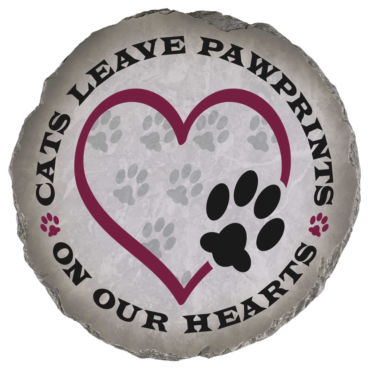 SSR-1019 Garden Stone Cats Leave Pawprints On Our
