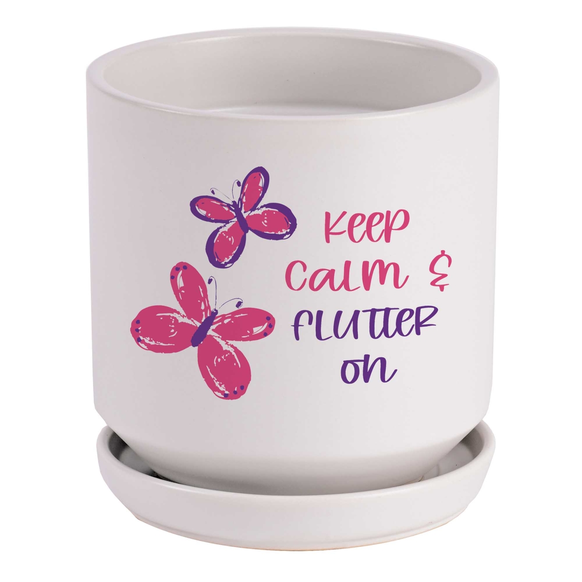 PLNT-4 Planter Butterfly Keep Calm & Flutter On
