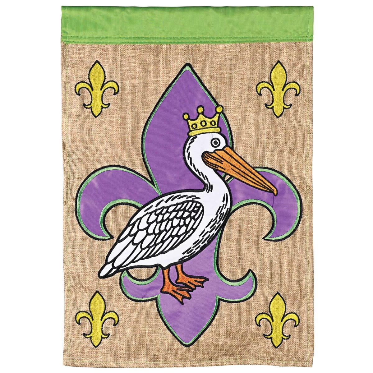 M003052 House Flag King Pelican Fleur-De-Lis