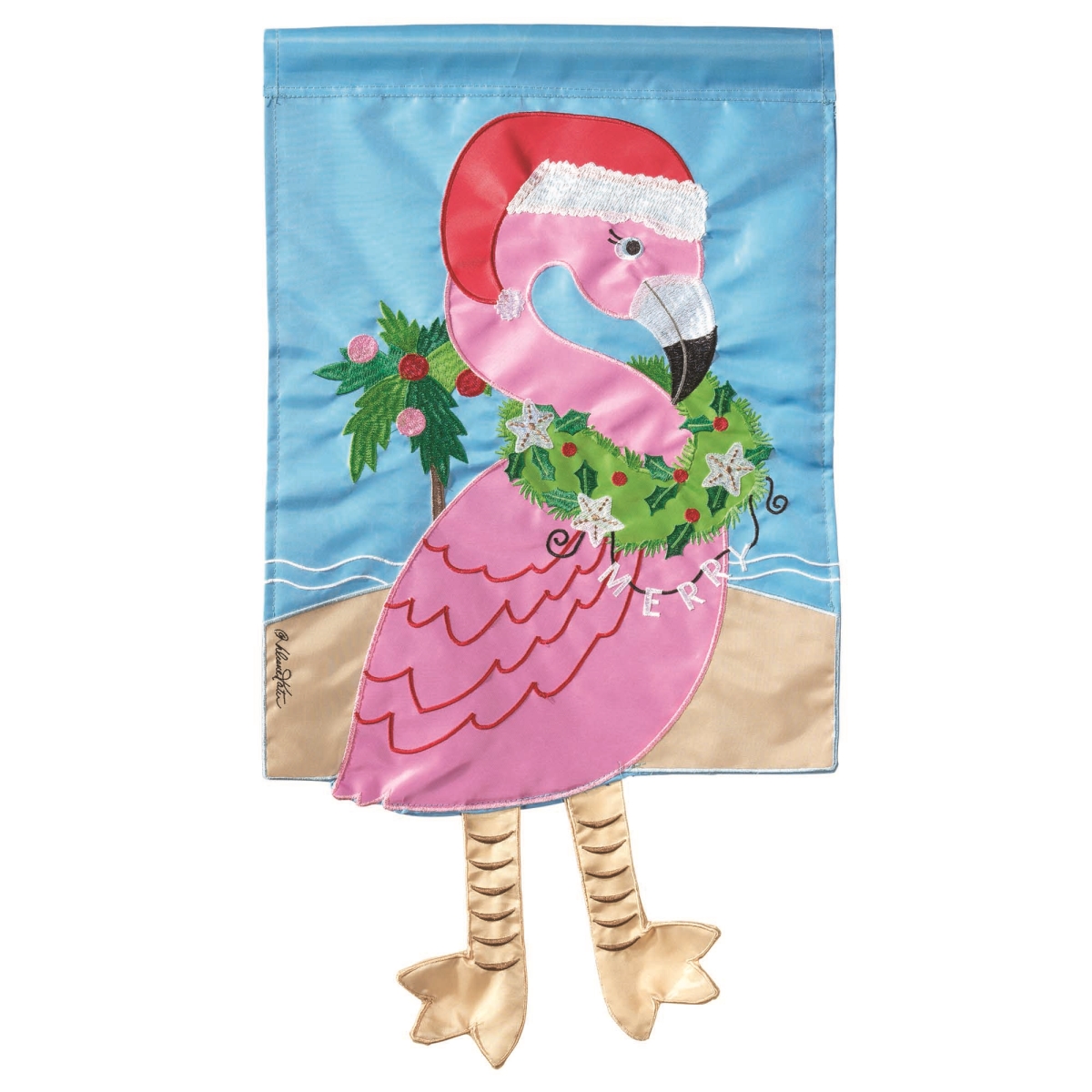 M001071 Large Crazy Leg Christmas Flamingo