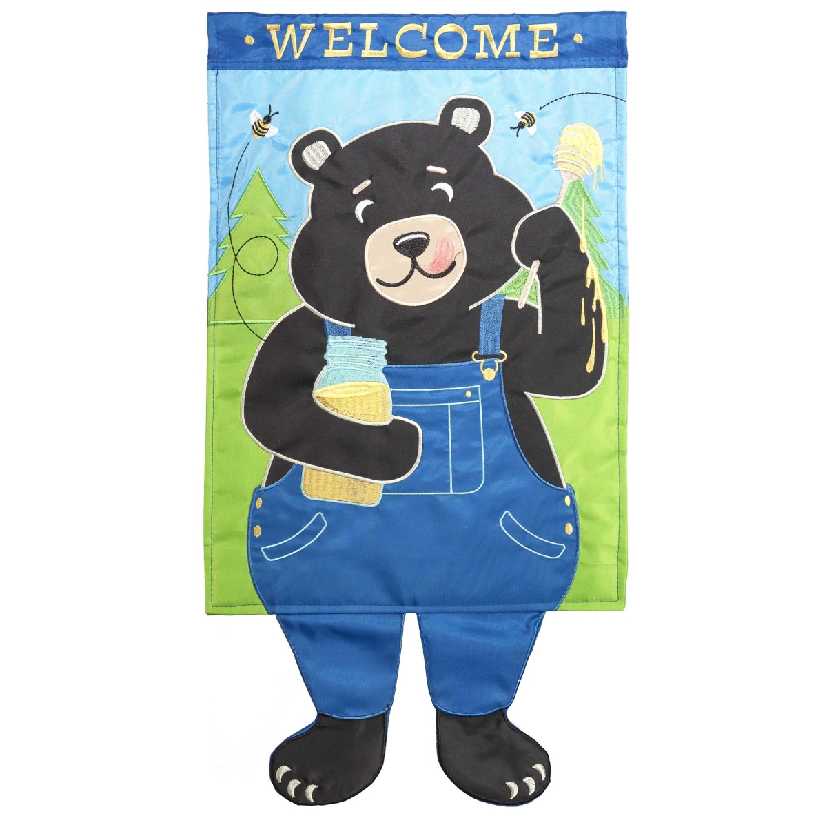 M001289 Large Crazy Leg Black Bear Welcome
