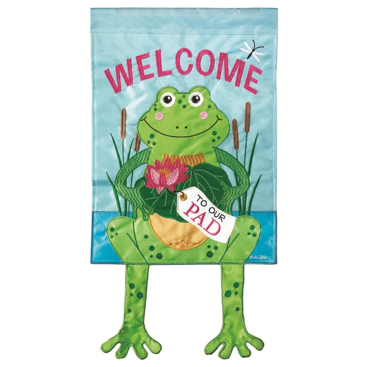 M000124 Large Crazy Leg Frog Welcome