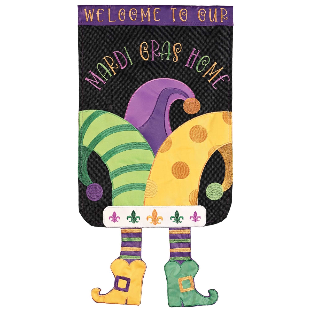M001878 Large Crazy Leg Jester Hat Welcome