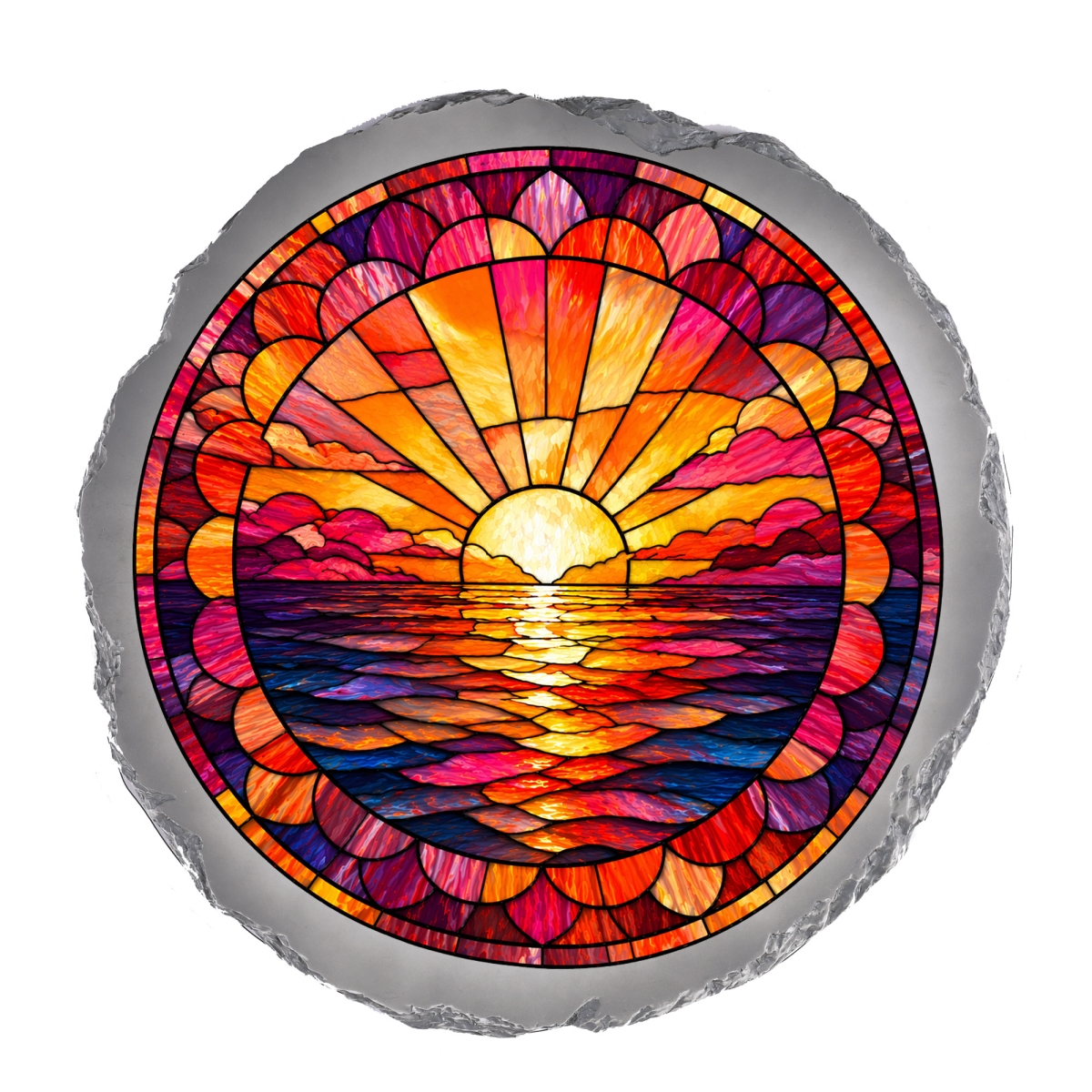SSRSH0042 Stain Gl Ocean Sunset Stone Gray
