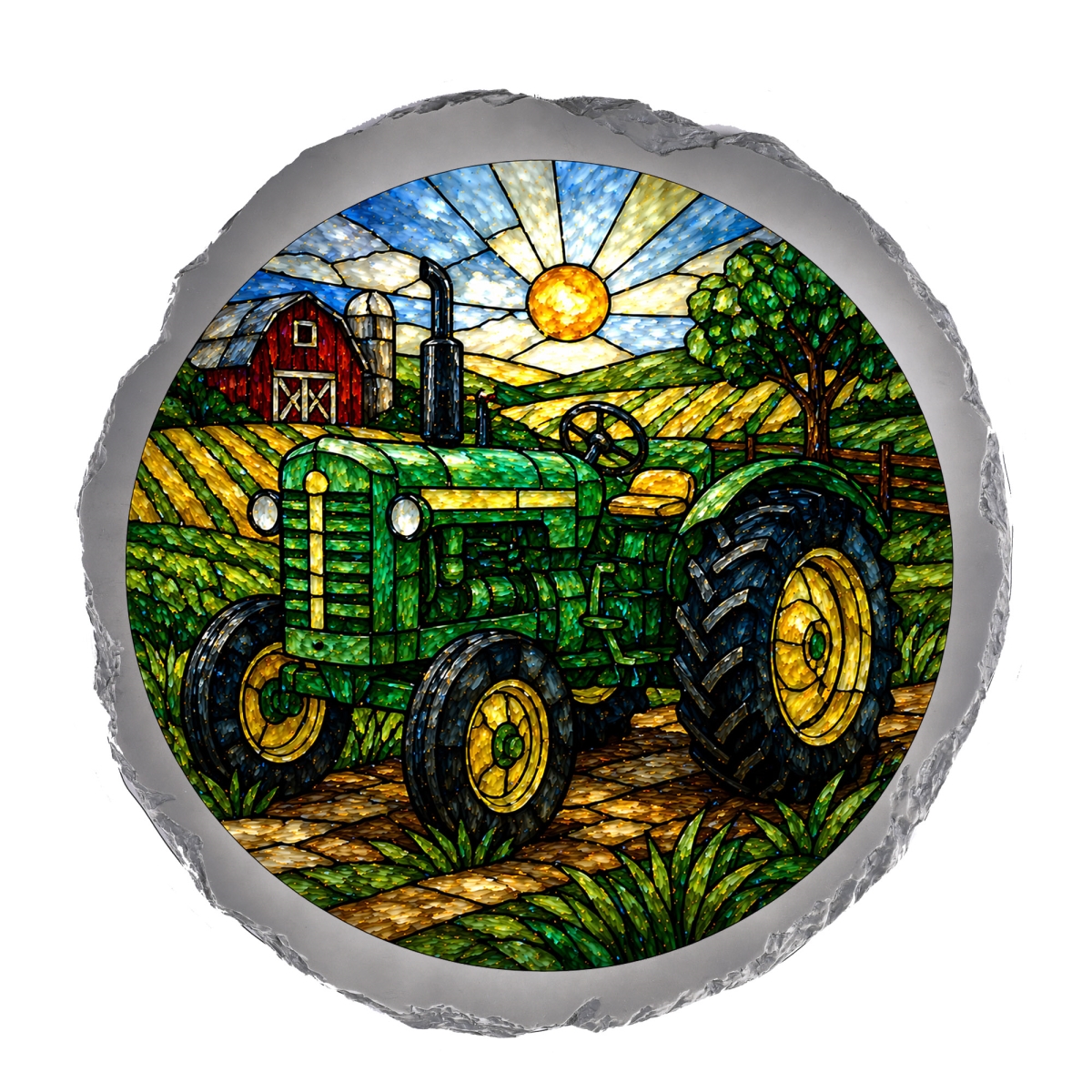 SSRSH0043 Stain Gl Green Tractor Stone Gray