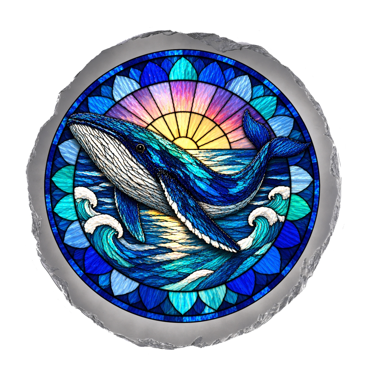 SSRSH0022 Stain Gl Humpback Whale Stone Gray