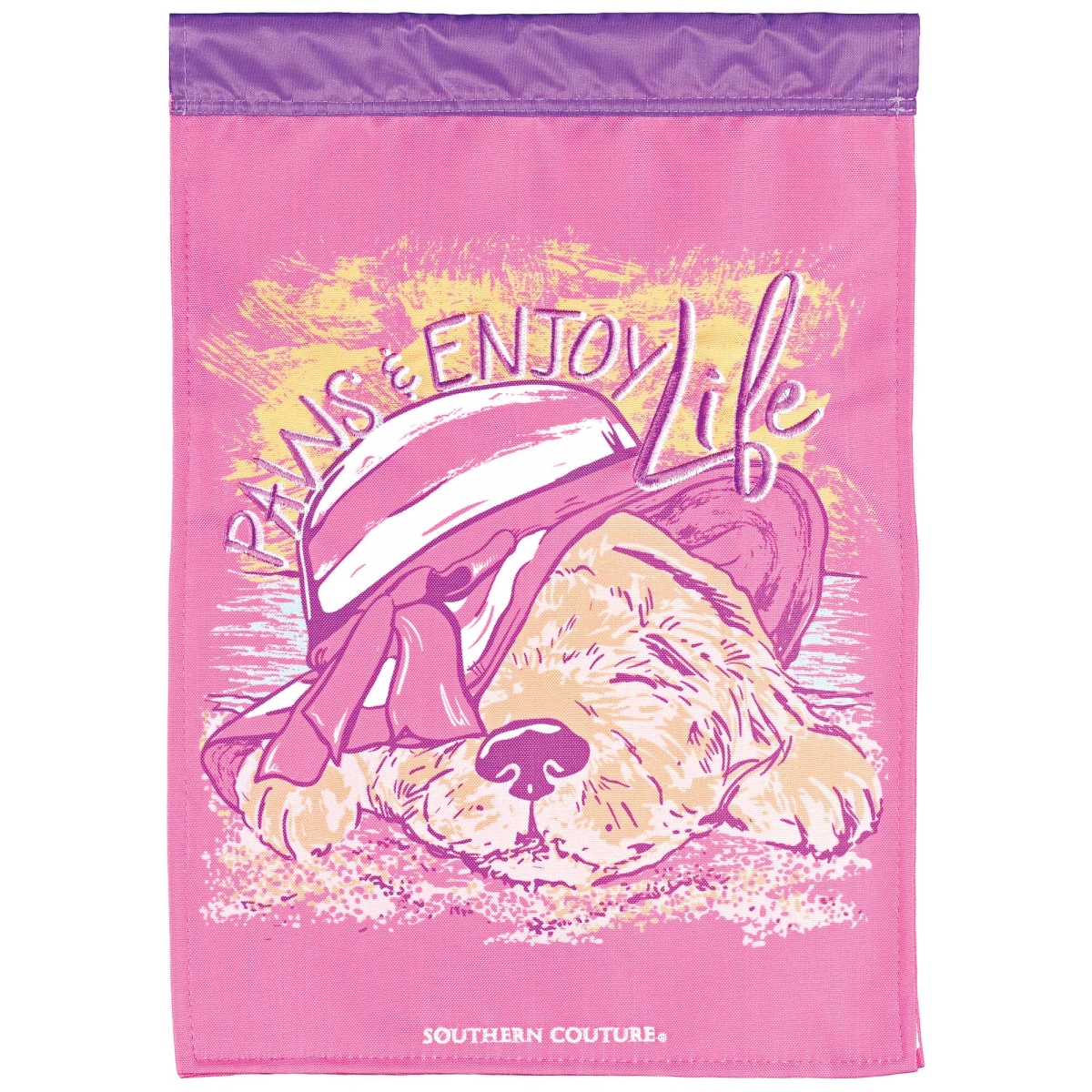 M013066 Garden Flag Paws & Enjoy Life