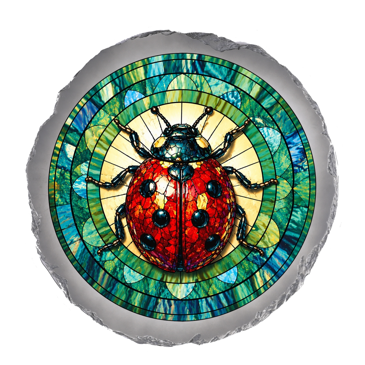 SSRSH0030 Stain Gl Ladybug Stone Gray
