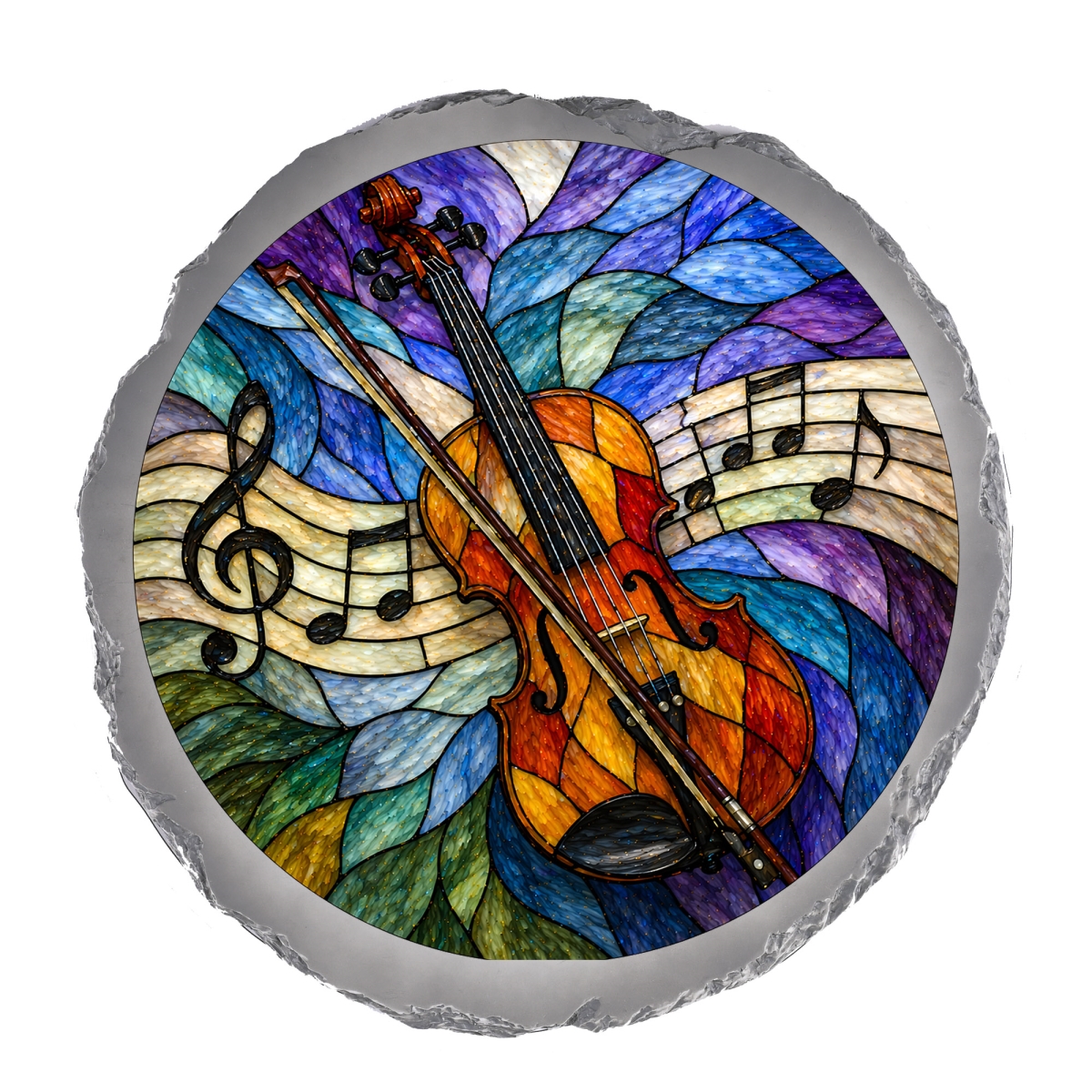 SSRSH0056 Stain Gl Violin Stone Gray