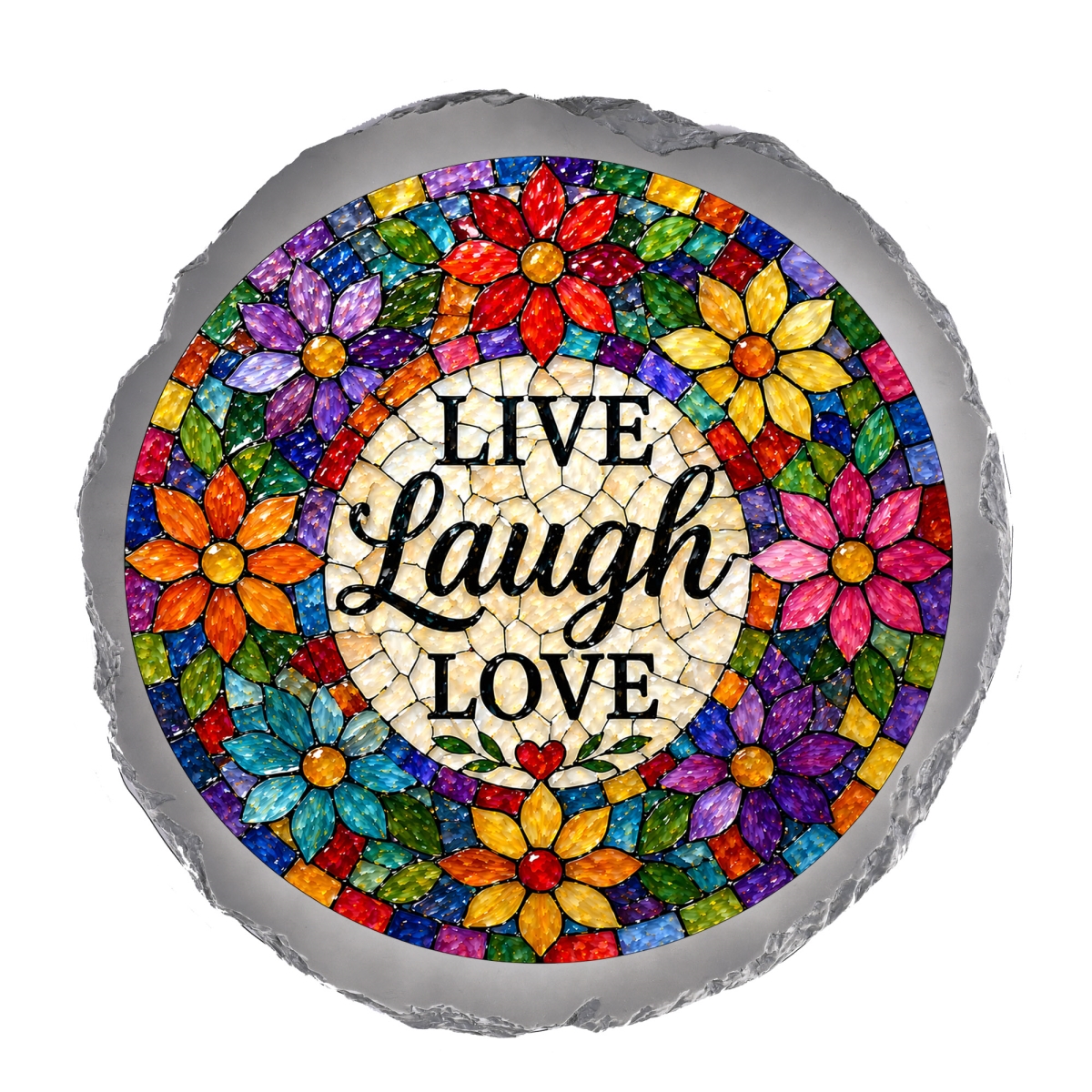 SSRSH0005 Stain Gl Live Laugh Love Stone Gray