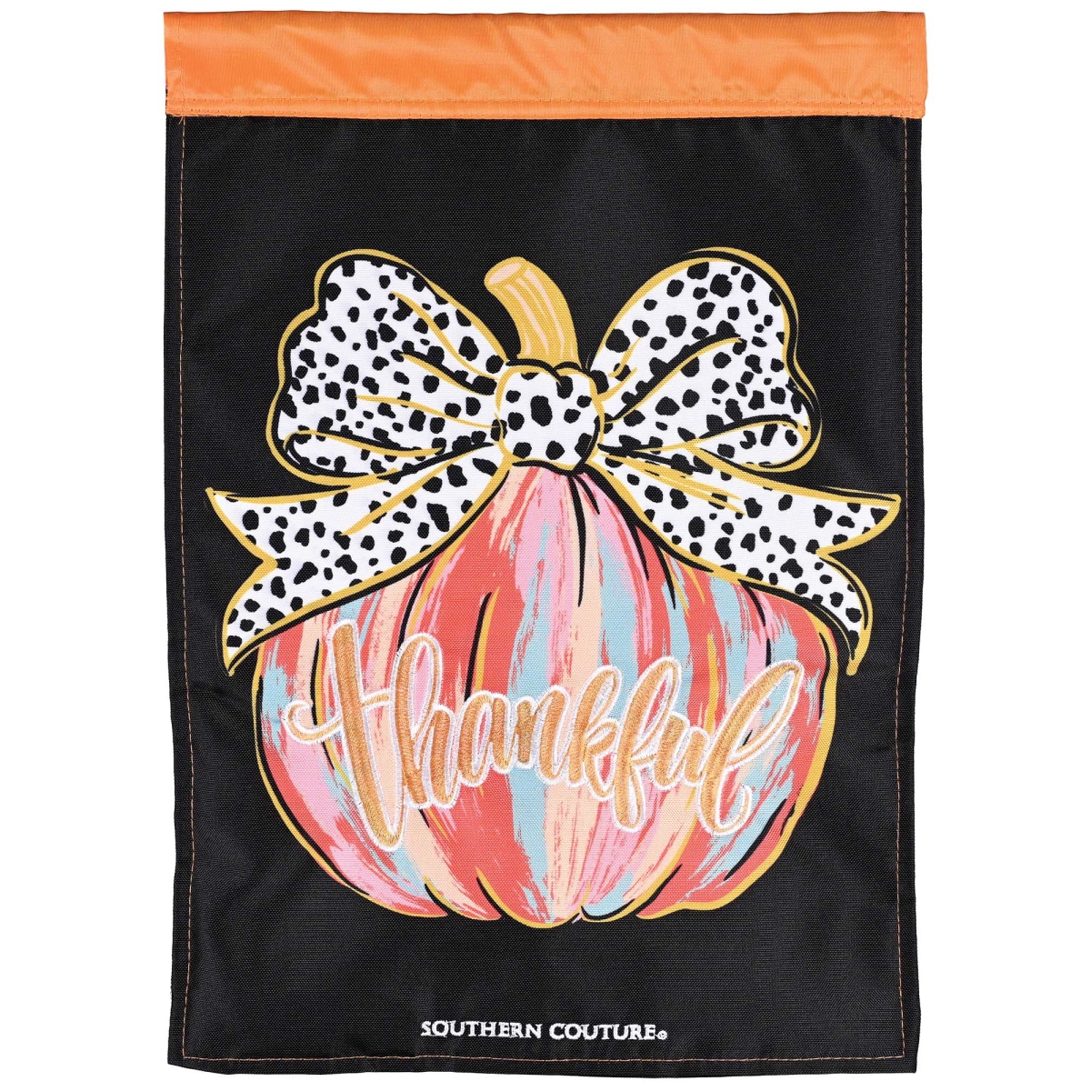 M013067 Garden Flag Painted Pumpkin Thankful