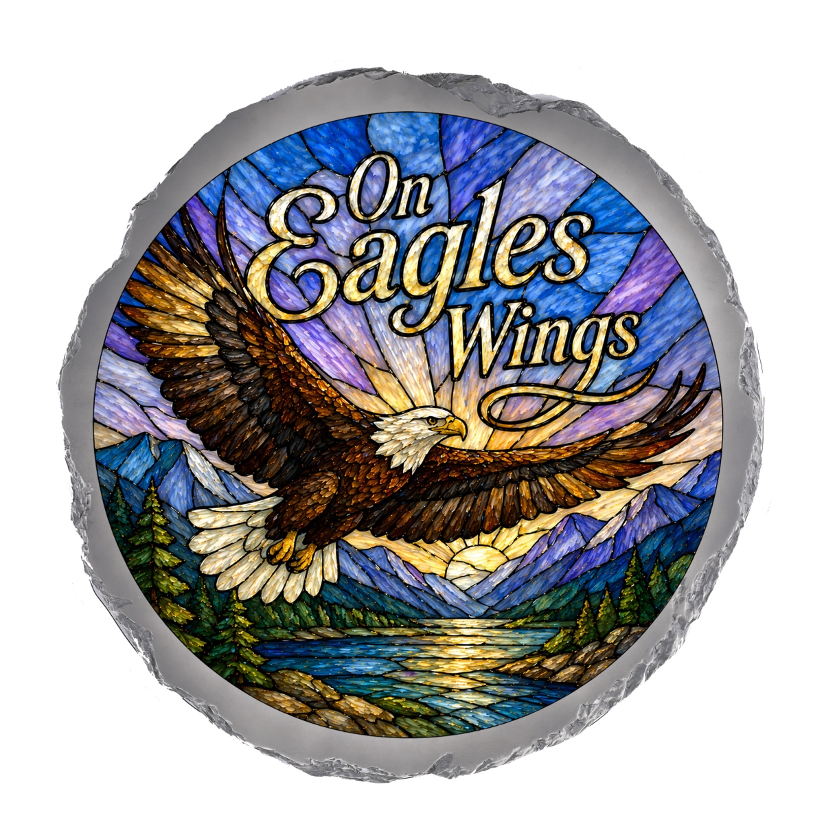 SSRSH0053 Stain Gl On Eagles Wings Stone Gray