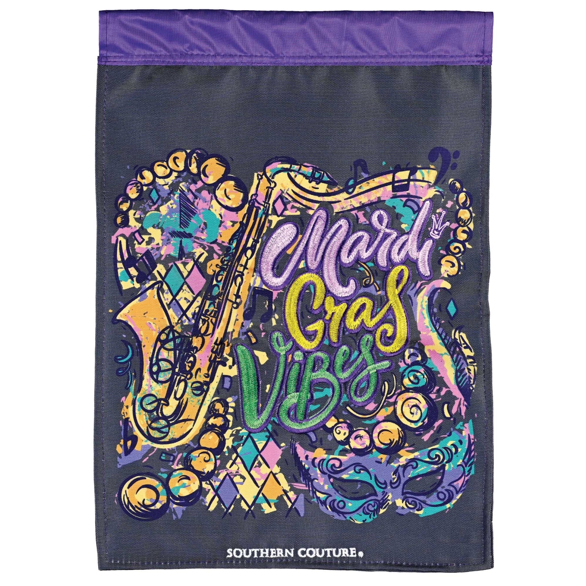 M013057 Garden Flag Mardi Gras Vibes