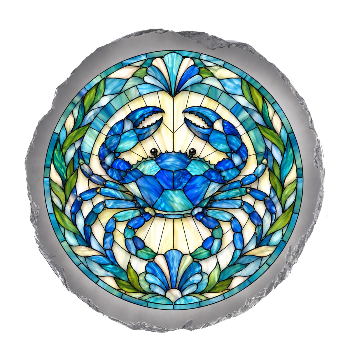 SSRSH0023 Stain Gl Blue Crab Stone Gray