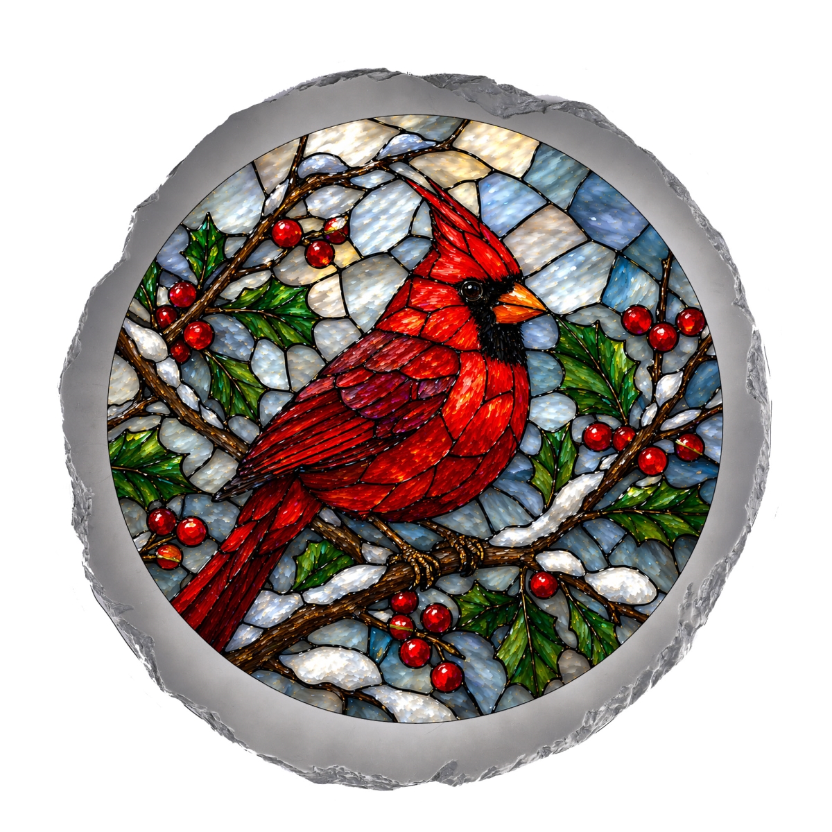 SSRSH0029 Stain Gl Winter Cardinal Stone Gray