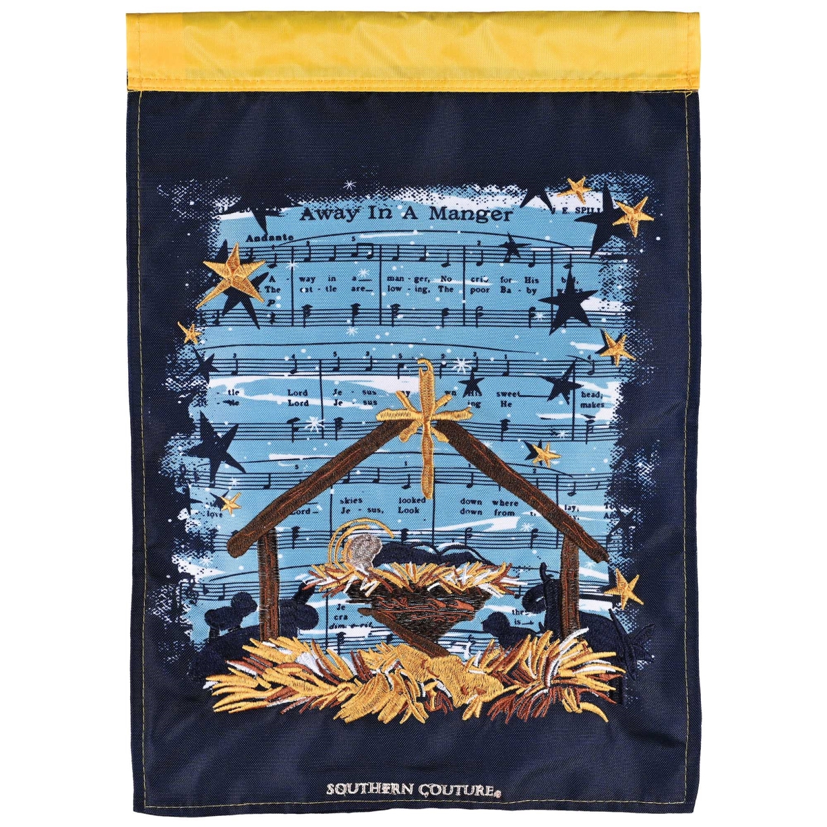 M013073 Garden Flag Away In A Manger