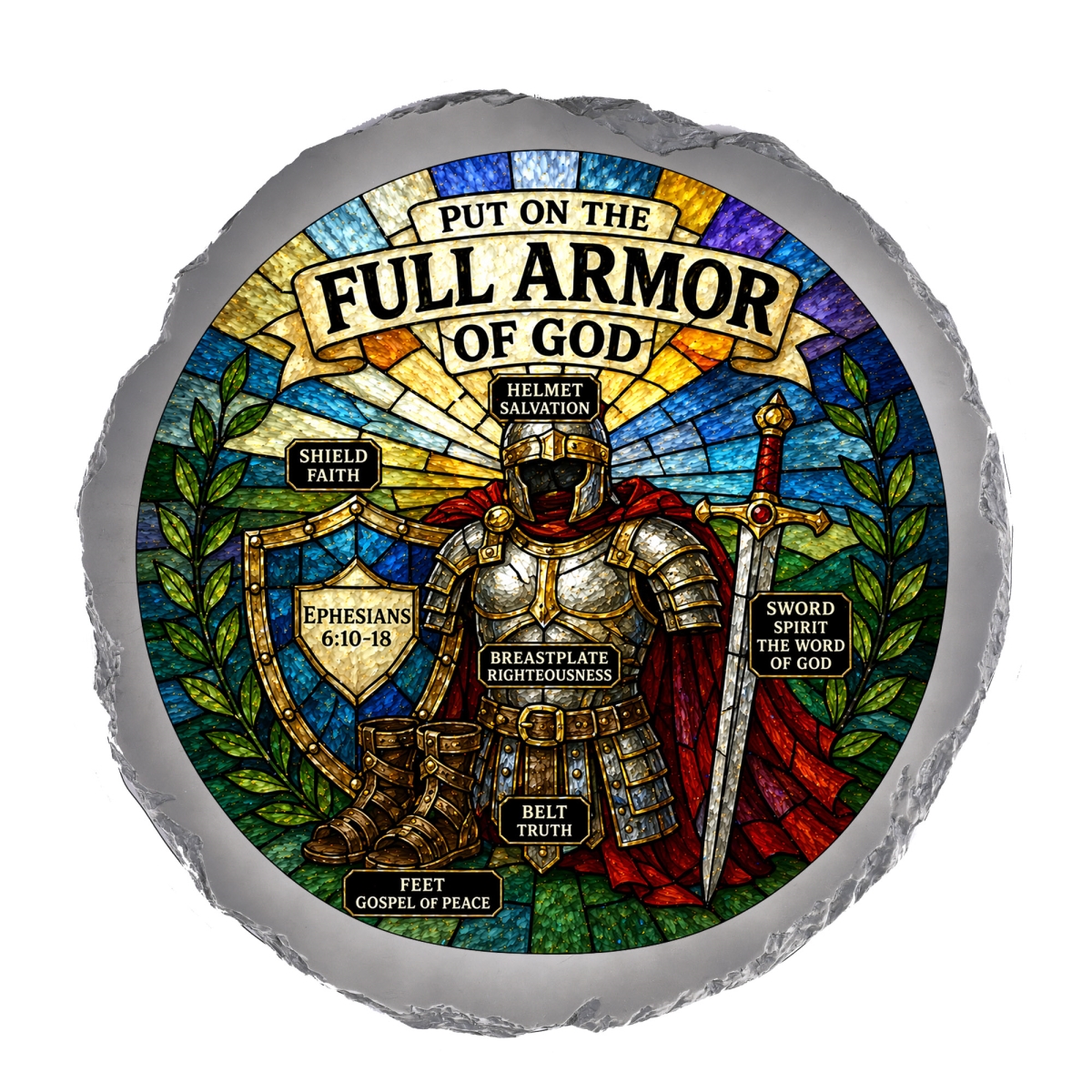 SSRSH0025 Stain Gl Armor Of God Stone Gray