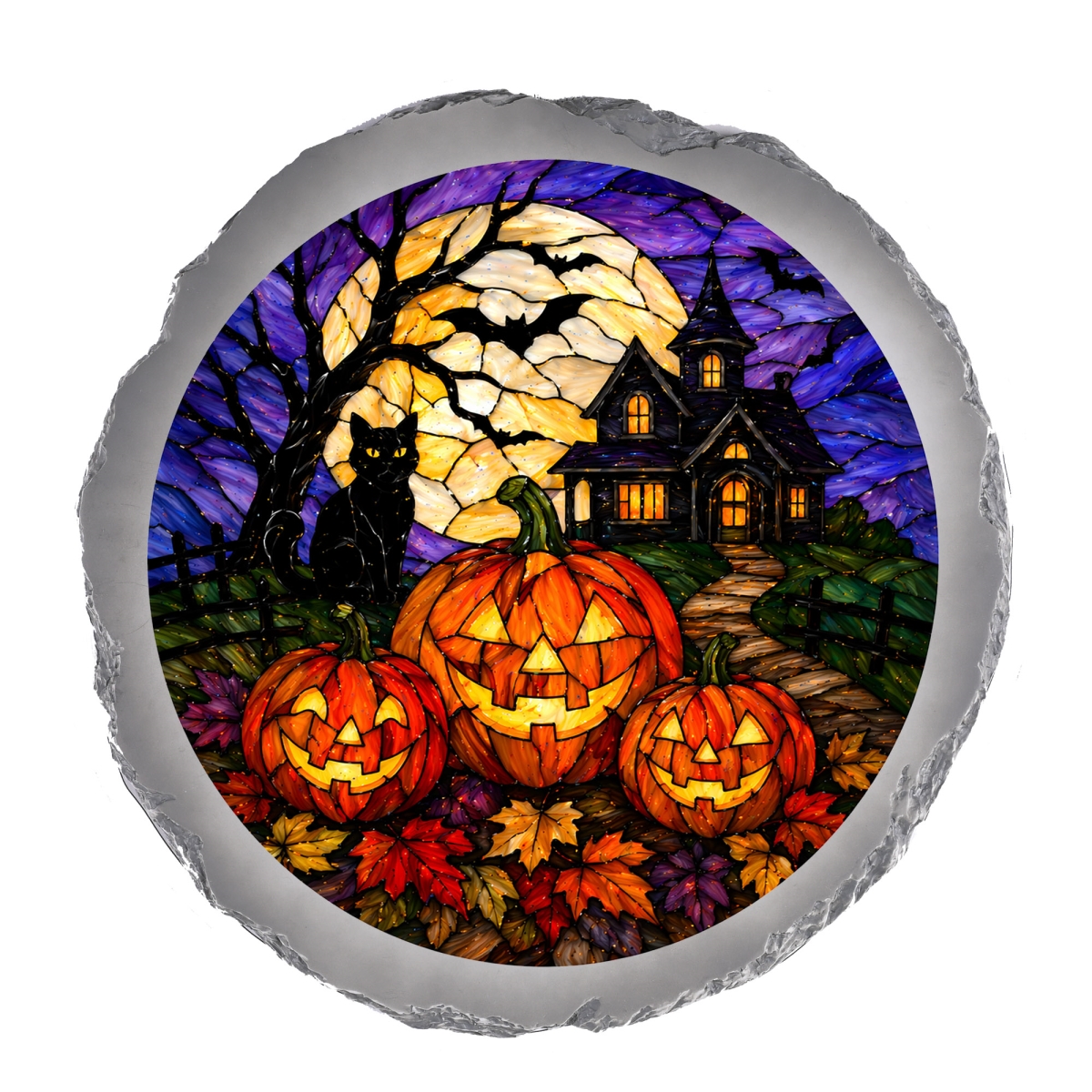 SSRSH0003 Stain Gl Jack-O'-Lanterns Stone Gray