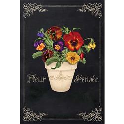 7822 Fleur Pensee Polyester Printed Flag, Large