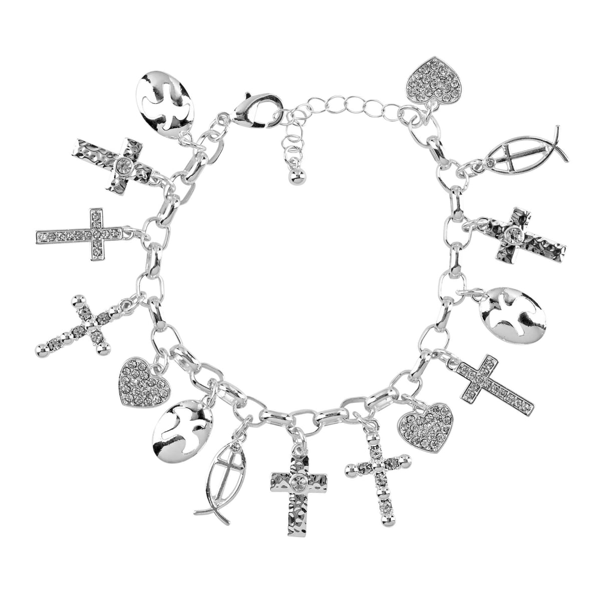 30-8118 Bracelet Ps I Love You Fish Dove Heart