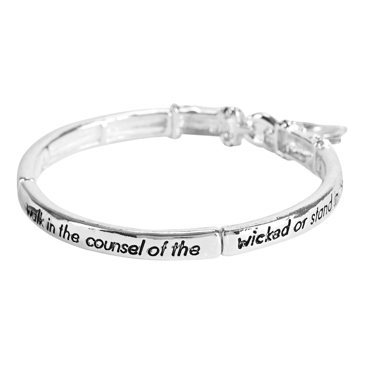 30-8110T Bracelet Psalm 1:1 Engraved Winged Heart